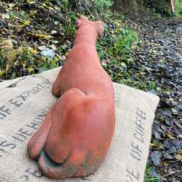 "Whippet Dog Lying Down Statue Garden Ornament Frost Proof Stone 61cm/2Ft " - thumbnail 4