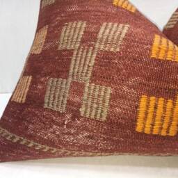 Vintage Turkish Kilim Pillow Cover, Handwoven Accent - 16x24 - thumbnail 3