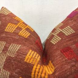 Vintage Turkish Kilim Pillow Cover, Handwoven Accent - 16x24 - thumbnail 2