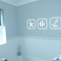 Nautical Bathroom Wall Art Stickers, Decor, Beach Decals, Seaside - thumbnail 3