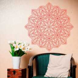 Mandala Wall Decal - Boho Tattoo For Meditation Yoga Sticker Zen Art Indian Decor Design 005