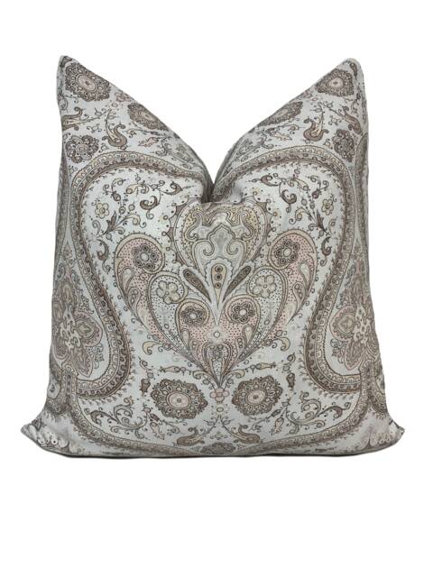 Schumacher Paisley Court Neutral Cushion Cover Pillow Double Sided - image 1