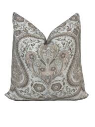 Schumacher Paisley Court Neutral Cushion Cover Pillow Double Sided - thumbnail 1