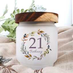 Personalised Candle Jar Holder, Custom Name Age Gift For Friend Milestone Birthday Keepsake - thumbnail 2