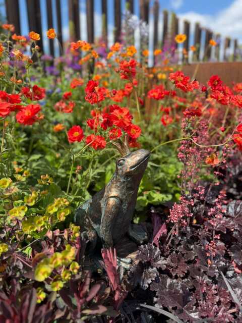 Prince Frog Garden Ornament - Resin Statue Bronze Effect Outdoor Decor Figurine Animal Lawn Sculpture Gardeners Gift