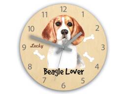 Wall Clock With Beagle Dog, Large Silent Clock 30cm/11, 81 - thumbnail 1