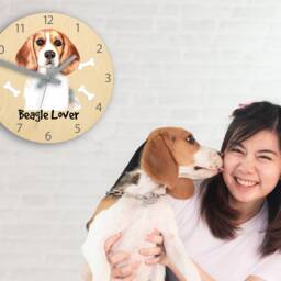 Wall Clock With Beagle Dog, Large Silent Clock 30cm/11, 81 - thumbnail 3