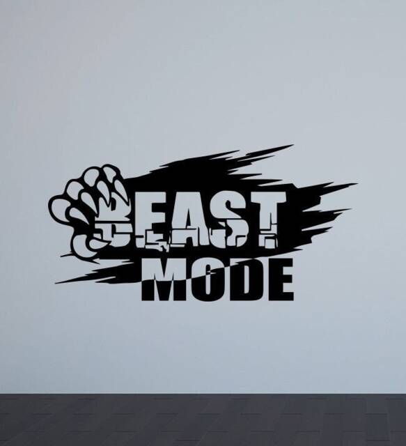 Beast Mode Wall Decal Gym Poster Sport Motivational Quote Inspirational Vinyl Sticker Bodybuilding Gift Fitness Decor Workout Art 8-86 - image 1