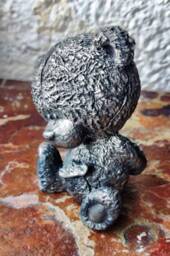Teddy Bear Pewter Sculpt New Baby Memorial Gift - thumbnail 1