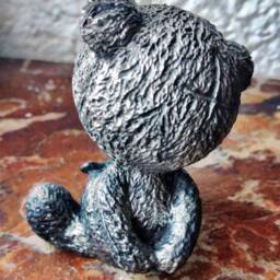 Teddy Bear Pewter Sculpt New Baby Memorial Gift - thumbnail 3