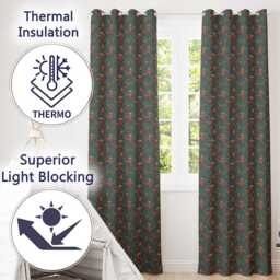 Classic Octopus Tentacle Seamless Pattern Deep Sea Vintage Style Readymade Eyelet Ring Top Thermal 100% Blackout Curtains - thumbnail 3