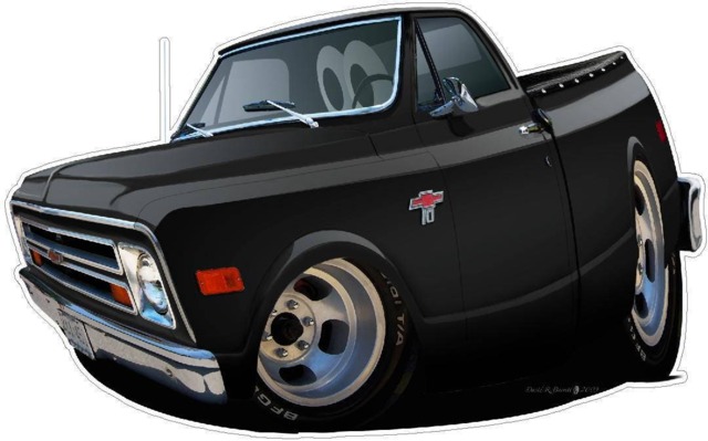 1968 Chevy Fleetside Wall Decal Classic Car Vinyl Man Cave Decor - image 1