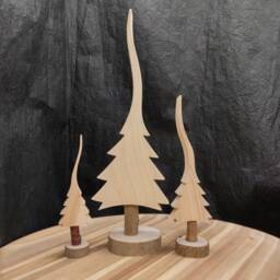 Blank Christmas Tree Natural Wood 3 Sizes Individually Or Set - Selection, For Painting, Handmade, Unique, Diy, Joy - thumbnail 1