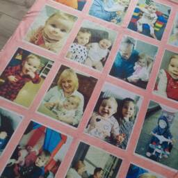 Pink Large Blanket With Photographs, Personalised Photo Gift, Velvet Soft 20 Panels To Personalised, Blankets - 98x155cm - thumbnail 3