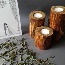 Rustic Candle Holders. Wooden Candlesticks. Wood Candle Holder. Holder.wood Tealight Holder.wooden Candleholder.wood Tea Light - thumbnail 3