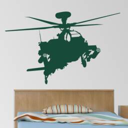 Apache Helicopter Wall Decal Boys Bedroom Blackhawk Sticker Army Art Apache Gift Military - thumbnail 3