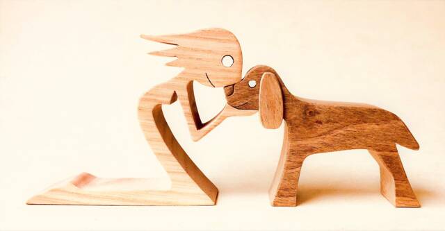 A Woman & A Cocker Spaniel Original Sculpture 2.5D - image 1