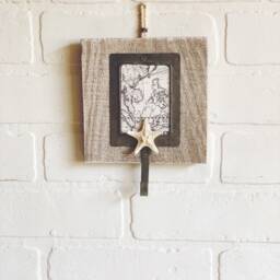 Coastal Wall Hook, Nautical Starfish Upcycled Key Holder, Decor, Beach Map - thumbnail 2