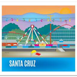 Santa Cruz Print, Wall Art, Travel Beach Boardwalk Poster Loose Petals - Style E8-O-Santa-Cru - thumbnail 3