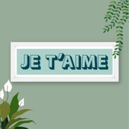 Framed Je T'aime Print, I Love You in French Gift Paper Anniversary, 1st Anniversary Gift, Valentine - thumbnail 3