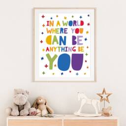 Be You Print, Girls Nursery Prints, Rainbow, Bedroom Decor, Wall Art, Affirmation Print. Playroom - thumbnail 2