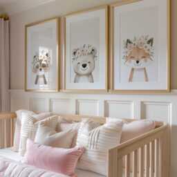 Woodland Nursery Prints, Decor, Wall Art, Set Of 3 Animals - thumbnail 3