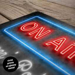 Personalised On Air Podcast Radio Show Sign - Neon Style Aluminium Studio Decor - A5, A4, A3 - thumbnail 3