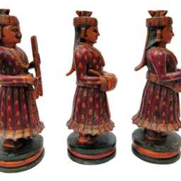 Wooden Musician, Set Of 6 Piece, Indian Rajasthani Musician, Musician Statue, Ancient Art, Museum Grade Sculpture, Musical Instrument - thumbnail 3