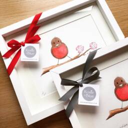 Robins Appear When Loved Ones Are Near - Robin Hand Drawn & Painted Original Watercolour Lost Love Bereavement Keepsake Sympathy - thumbnail 2