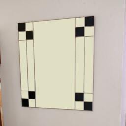 Art Deco Rectangular Black Mirror - Stained Glass Hand Crafted - thumbnail 3
