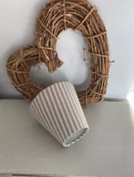 Natural Ticking Stripe Luxury Candle Clip Lampshade. Bespoke. Handmade. Wall Lights. Chandeliers - thumbnail 3