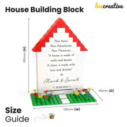 Personalised First Home Gifts Custom White Building Block House Decoration With Any Names & Date Gift Box - thumbnail 2