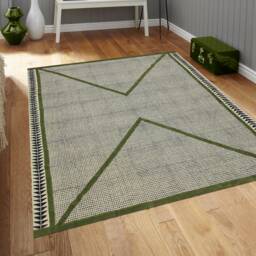 Handmade Green Cotton Durries Hand Woven Floor Kilim Kitchen Dining Kids Room Home Decor Carpet Square Area Rug 4x4 5x5 6x6 Feet - thumbnail 3