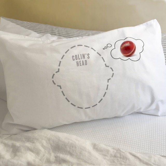 Funny Cricket Dreams Joke Pillowcase For Fans & Players From Twisted Twee's Celebrated Headcase Pillowslip Range - image 1