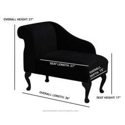 Handmade Red Velvet Chaise Longue Compact Queen Anne Style - thumbnail 4