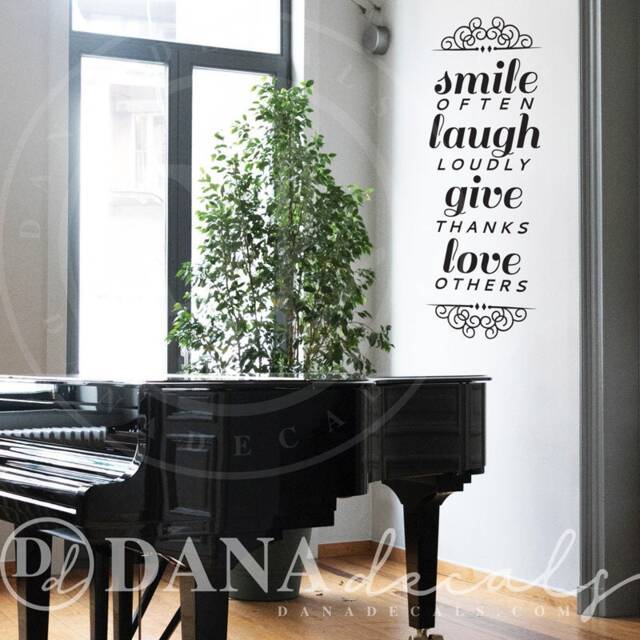 Smile Often Vinyl Wall Decal - Positive Quote, Dorm Decor - image 1