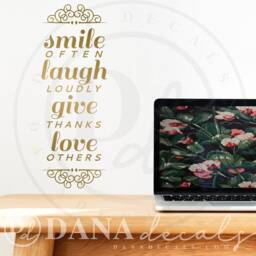 Smile Often Vinyl Wall Decal - Positive Quote, Dorm Decor - thumbnail 3