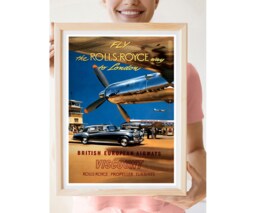 "Reprint Of The Vintage ""Fly Rolls Royce Way To London" - thumbnail 1