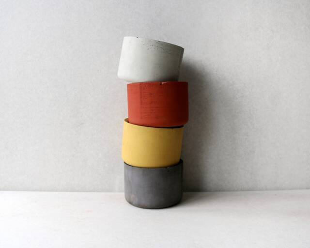 Colorful Concrete Planter, 4 Inch - Modern Minimalist Succulent Pot - image 1