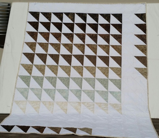 Wall Hanging Quilt, Modern Triangle Modern Quilt Blanket For The Wall, Lap Quilt Blanket, Shaded Colors Wall - image 1