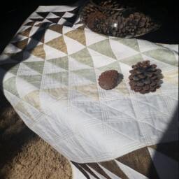 Wall Hanging Quilt, Modern Triangle Modern Quilt Blanket For The Wall, Lap Quilt Blanket, Shaded Colors Wall - thumbnail 4