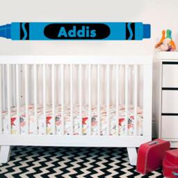 Crayon Name Wall Decal Custom Nursery Sticker - thumbnail 3