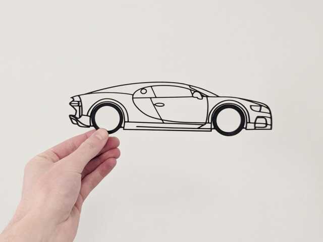 Luxury Hypercar - Plastic Line Style Sculpture Home Decoration/Decor Wall Art Gift Black Printinghive - image 1