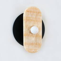 Black & Oval Onyx Stone Mid Century Sconce Light Modern Wall Fixture Bathroom Lighting Kitchen - thumbnail 4