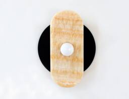 Black & Oval Onyx Stone Mid Century Sconce Light Modern Wall Fixture Bathroom Lighting Kitchen