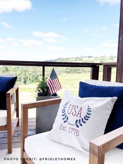 Usa Patriotic Linen Pillow Cover Farmhouse 4Th Of July Decor - image 1
