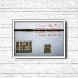 Banksy Graffiti Art Print I Don't Believe in Global Warming, Urban Street - thumbnail 3