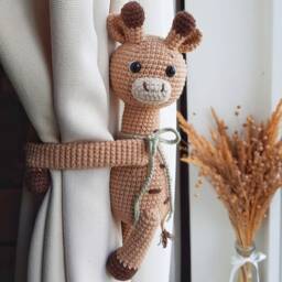 Giraffe Curtain Tie Back Nursery Decor Safari Baby Shower Animal Backs Tiebacks Nursery - thumbnail 3