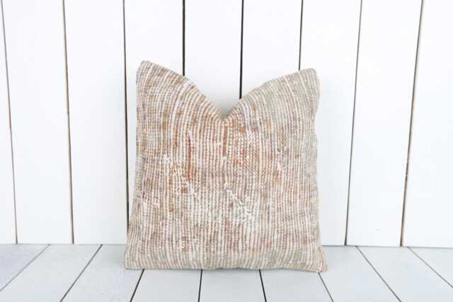 Turkish Kilim Pillow Cover 14x14 Boho Throw - image 1