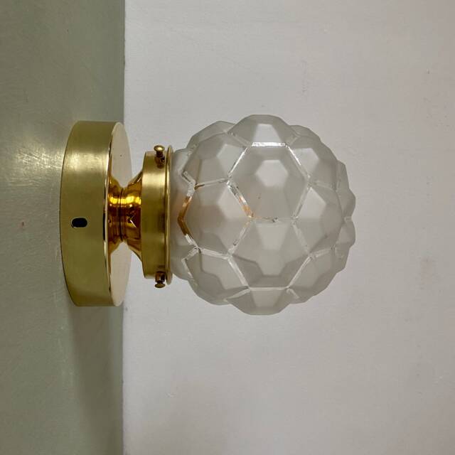 Vintage Art Deco Globe Wall Or Ceiling Light in Frosted Glass - image 1